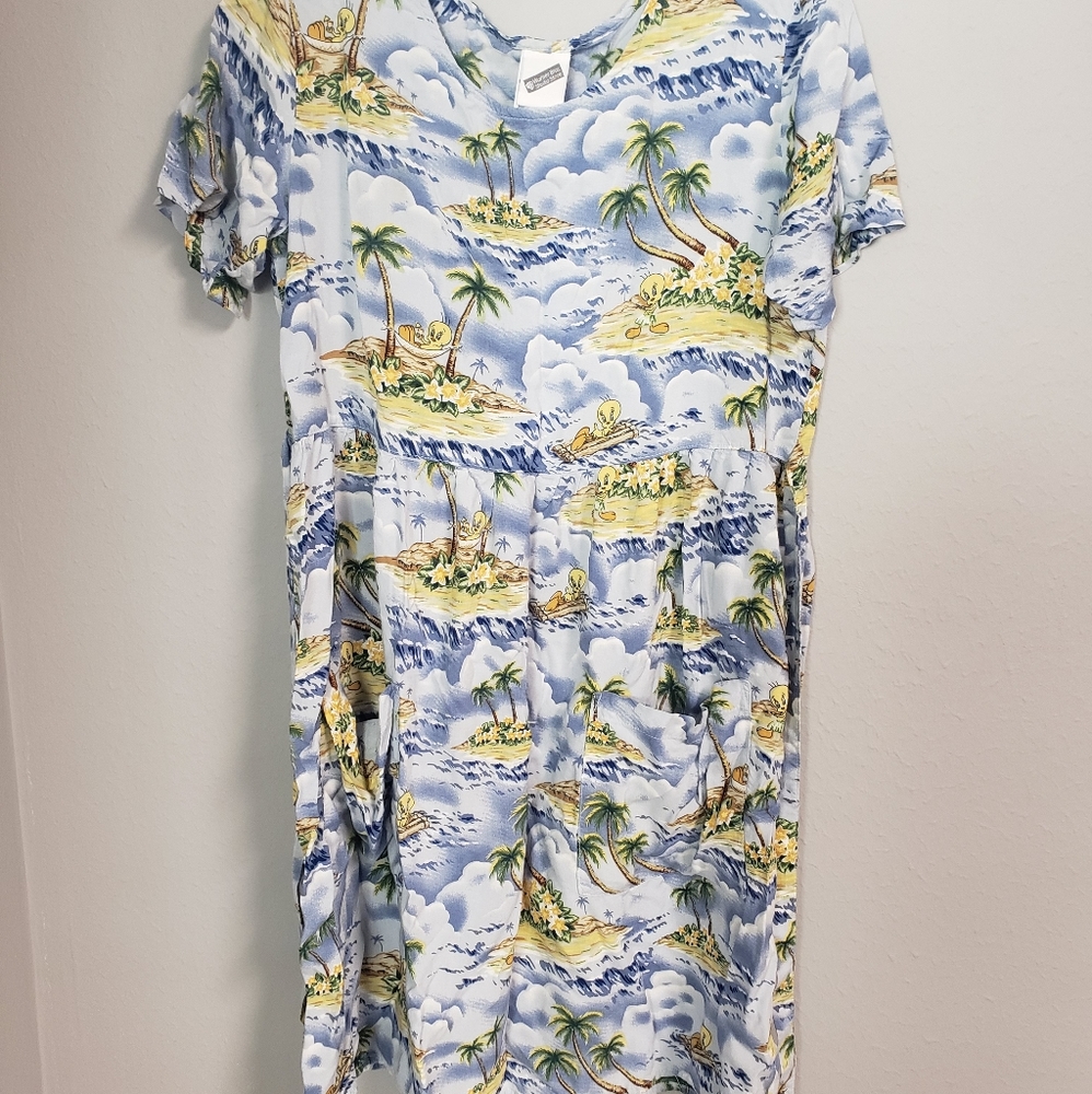 Vintage 2000s Warner Brothers Tweety Bird Dress Medium 10 Dress GUC 12 Womens